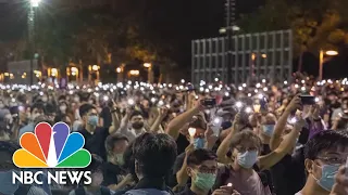 Hundreds Gather In Hong Kong To Commemorate Anniversary Of Tiananmen Square Massacre | NBC News NOW