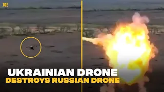 Ukrainian drone destroys Russian drone after tracking it down