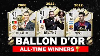 FOOTBALLERS WINNERS BALLON D'OR FOR ALL HISTORY!(1956 - 2022)🏆😱 ft. Benzema, Ronaldo, Messi etc..