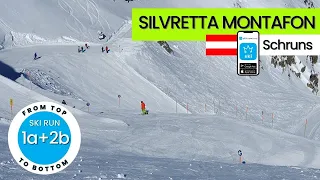 Silvretta Montafon Schruns Austria / ski run 1a+2b, from top to bottom