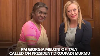 PM Giorgia Meloni of Italy called on President Droupadi Murmu at Rashtrapati Bhavan.