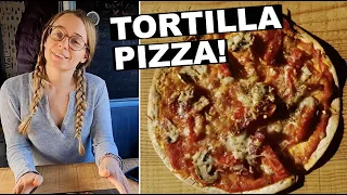 TORTILLA PIZZA recipe oven | VAN LIFE RECIPES