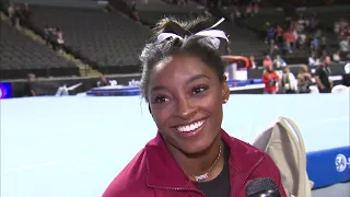 Simone Biles speaks after return to gymnastics