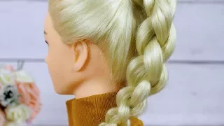 Простая прическа с плетением.Коса цепочка.Beautiful Hairstyle Compilation 2017