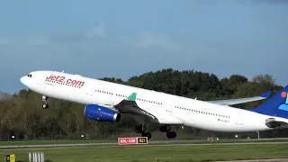 10 MINUTES of TAKEOFFS & LANDINGS | Plane Spotting at Manchester Airport [MAN]