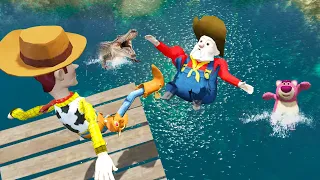 GTA 5 Water Ragdolls WOODY vs Stinky Pete, Pricklepants, Zurg Jumps Fails ep.50 ( Euphoria Physics )