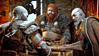 Kratos Meets Thor & Odin First Time Scene - God of War 5 Ragnarok PS5 (4K 60FPS)