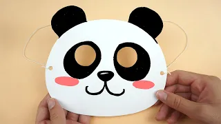 Panda maske basteln - Maske basteln aus papier - Basteln mit papier