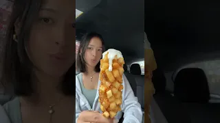 Korean corndog & mochi donuts asmr 🤩 #sanaaeats #asmr #shorts #shortvideo #cheesepull #mukbang