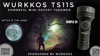 Wurkkos TS11S Powerful Mini Pocket Thrower with Simple UI, 2000 lm, 529 m, SFT40 LED