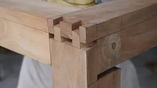 Making Simple Japanese Wood Structure Joints - Perfect Hand Cut Woodworking Joints