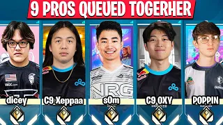 When 9 PROS Queued Together! s0m, C9 Xeppaa, C9 OXY, dicey, P0PPIN Vs Dapr, Vanity & More | VALORANT
