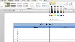 How to Put Color in a Table in Microsoft Word : Microsoft Word Doc Tips