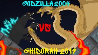Godzilla 2004 vs Ghidorah 2019 (Dc2 Animation)