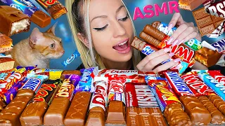 ASMR EATING CHOCOLATE CANDY BARS 달달한 음식 (KINDER, KITKAT, HERSHEY’S, SNICKERS, TWIX) MUKBANG 초콜릿 먹방