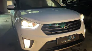 Установили bi-led модули Aozoom A10 на Hyundai Creta 2017 года выпуска