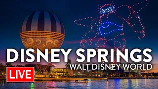 🔴LIVE: A Relaxing Evening at Disney Springs with Food & Drones | Walt Disney World Live Stream