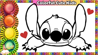 How to Draw and Color Stitch Cute from Lilo and Stitch movie 👧🏽🔵 Drawings For Kids | CCK