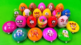 Cleaning Numberblocks, Colourblocks in Rainbow Eggs with CLAY Coloring! Satisfying ASMR Videos