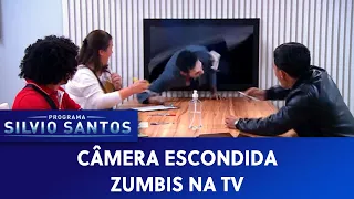 Zumbis na TV - Zombies Jumping Out of TV Prank | Câmeras Escondidas (05/06/22)