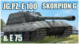 Jagdpanzer E 100, E 75 & Skorpion G • WoT Blitz Gameplay