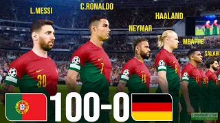 Portugal 100-0 Germany | Messi, Ronaldo, Neymar, Haaland, Mbappe, Salah Al Stars played for POR |PES