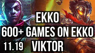 EKKO vs VIKTOR (MID) | 7/1/7, 2.1M mastery, 600+ games, Godlike | EUW Diamond | v11.19