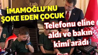 Ekrem İmamoğlu'nu şoke eden çocuk! Koltuğa oturdu telefonu eline aldı ve bakın kimi aradı