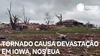 Passagem de tornado causa devastação em cidade de Iowa, nos EUA