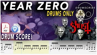 Year Zero (DRUMS ONLY) - Ghost | DRUM SCORE Sheet Music Play-Along | DRUMSCRIBE