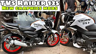 TVS Raider 125 Modifed 🤩 Raider Modification | white Raider 2024 Graphics