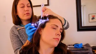 [ASMR] School Nurse Scalp Inspection | Checking Sensitivity, Hair Brushing, Applying Treatment