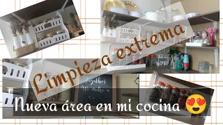 Limpieza extrema y organización en mi cocina/nueva área para el cereal 🥣