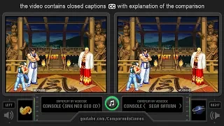 Real Bout Fatal Fury (Neo Geo CD vs Sega Saturn) Side by Side Comparison