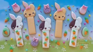 How to make cute EASTER BUNNY COOKIE STICKS ~ 2 simple designs!