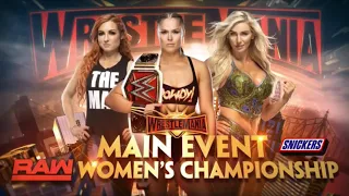 Becky Lynch vs. Ronda Rousey vs. Charlotte Flair - Official Match Card V2 4K - WWE WrestleMania 35