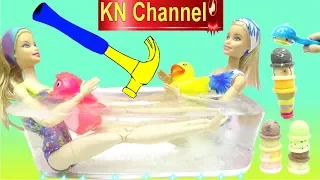 Đồ chơi trẻ em BÚP BÊ KN Channel ĐÓNG BĂNG LÁI XE !!! Toys Kids