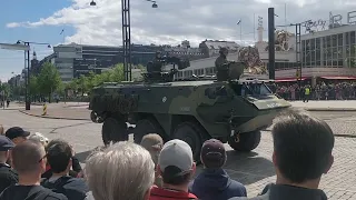 Finnish military equipment on the flag day of Finnish defence forces