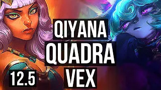 QIYANA vs VEX (MID) (DEFEAT) | Quadra, 6 solo kills, Rank 10 Qiyana | BR Challenger | 12.5