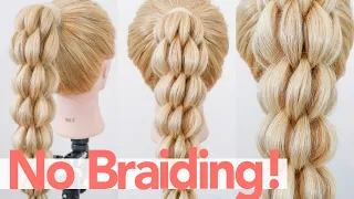 NO BRAIDING BRAIDS EP. 4 - How to 3D Pull Through Braid Using Only Elastics - THIS IS SO EASY!!!