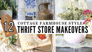 12 COTTAGECORE FARMHOUSE Style THRIFT STORE MAKEOVERS/Thrift Flips/ Dollar Tree DIYS