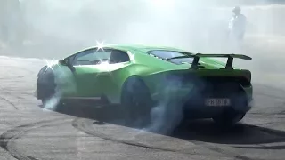 Lamborghini Huracán Performante CRAZY DONUTS, LAUNCH CONTROL and SOUNDS!