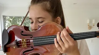 Karolina Protsenko is testing an old French violin from 1874