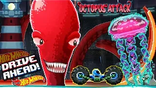 Attack of the OCTOPUS on the monster cars in the game DRIVE AHEAD / New collection CARS, Hot Wheels