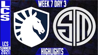 TL vs TSM Highlights | LCS Summer 2021 W7D3 | Team Liquid vs Team Solomid