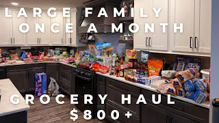 ONCE A MONTH GROCERY HAUL || LARGE FAMILY || SHOPPING FOR OUR FAMILY OF 8 AT COSTCO, WALMART, ALDI