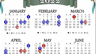 2022 Calendar with Holidays | Holidays Calendar 2022 | Hindi Calendar 2022 | Hindu Calendar