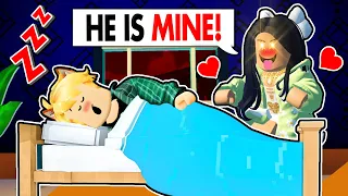 My CRUSH WATCHES ME SLEEP - A Roblox Movie