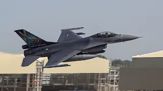 [4K] RIAT 2022 Departures Day, F-16AM, F/A-18C & more I Part 1