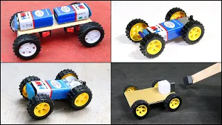 4 Ways !!! How to Make A Mini DC Motor Toy Car at Home | Very Easy | School Science Project